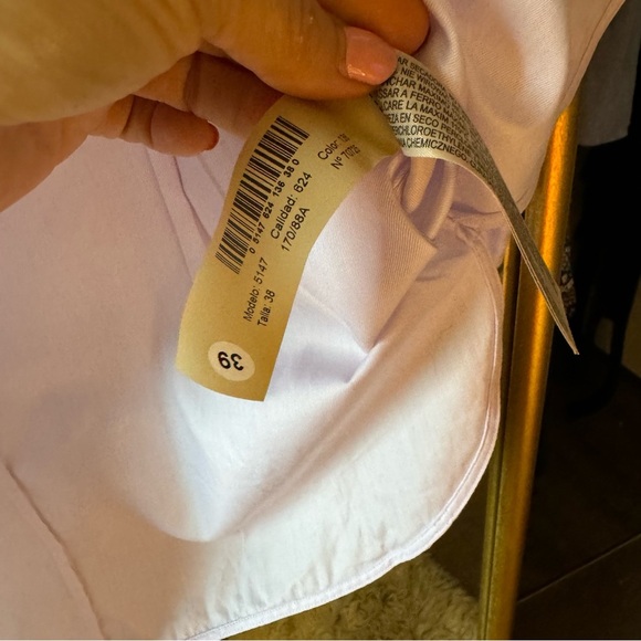 Massimo Dutti lavender v neck 3/4 sleeve tie waist blouse size 6 - Picture 5 of 8